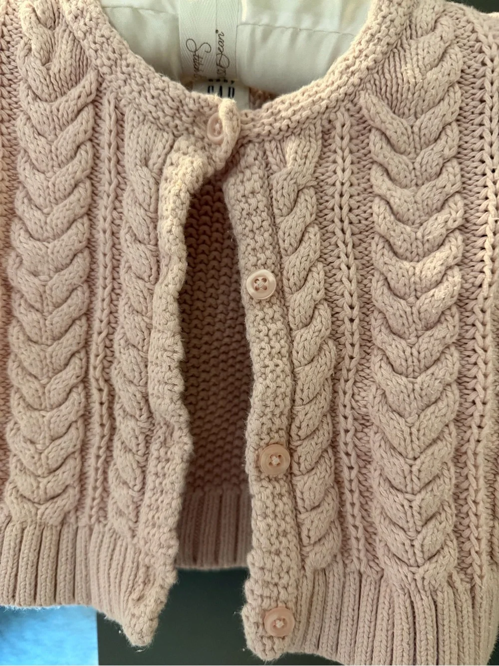 GAP Pink Cable-Knit Cardigan